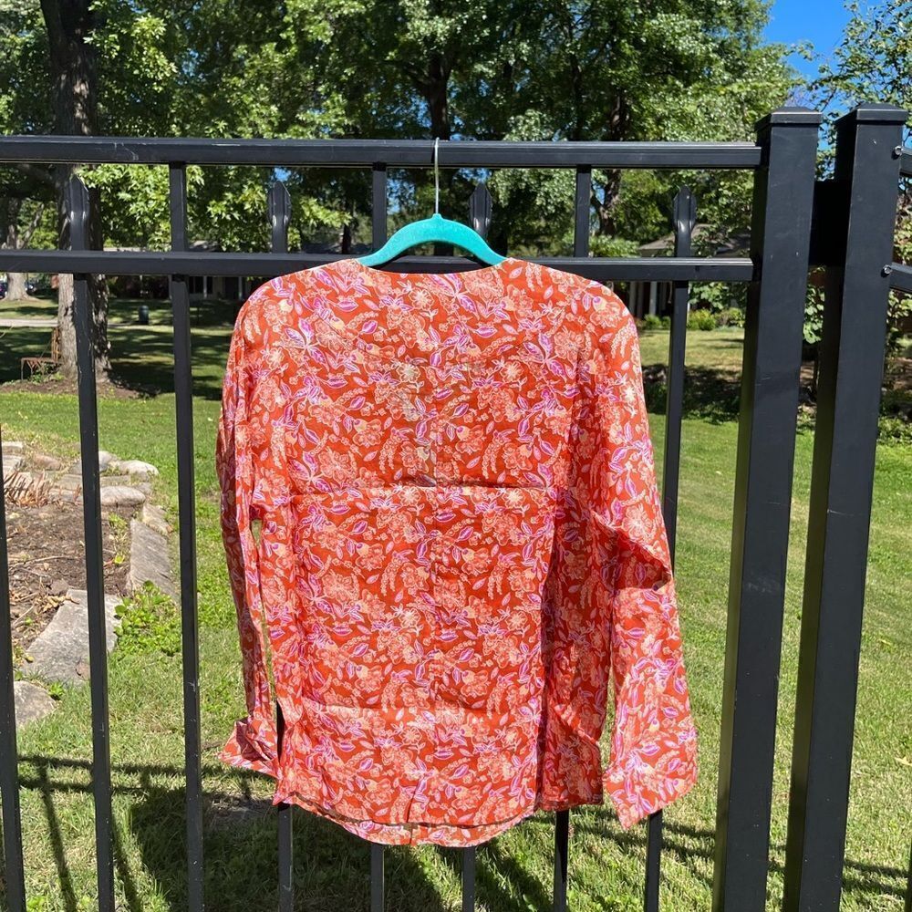 J Crew Ramie Tunic Top in Painted Block Print NWT - Picture 12 of 12
